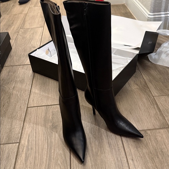 Nine West Gerty black leather Knee High Boots